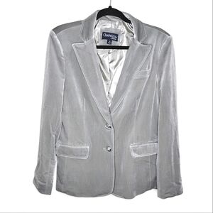 Chadwicks Velour Blazer Size 10 Party Cocktail Holiday Feminine Stretch Jacket